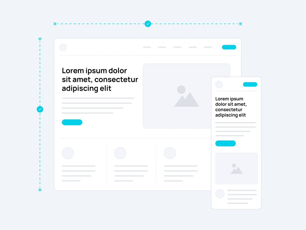 Website layout preview using dummy text generated by lorem ipsum tool