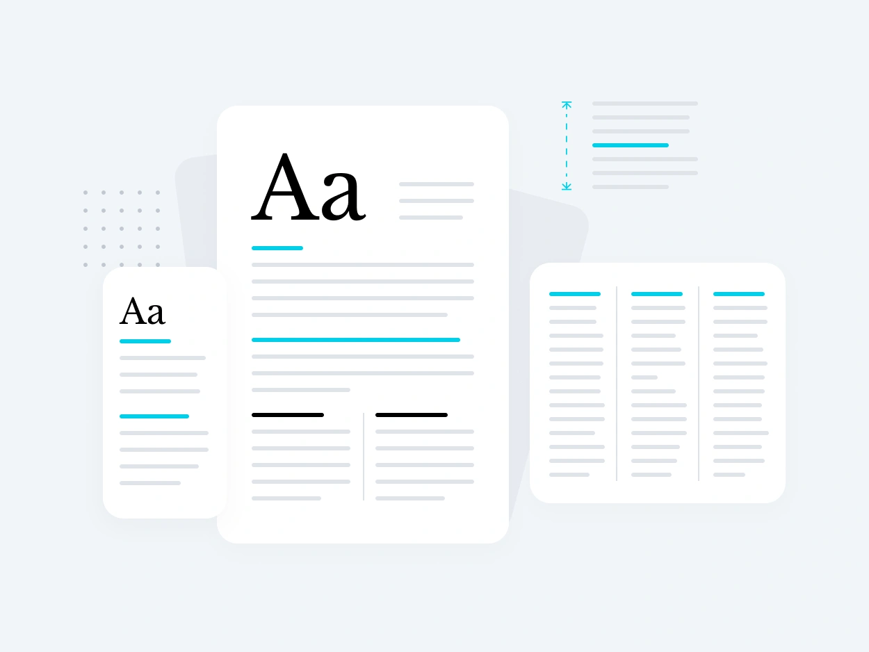 Example of placeholder text layout used in website and typography design