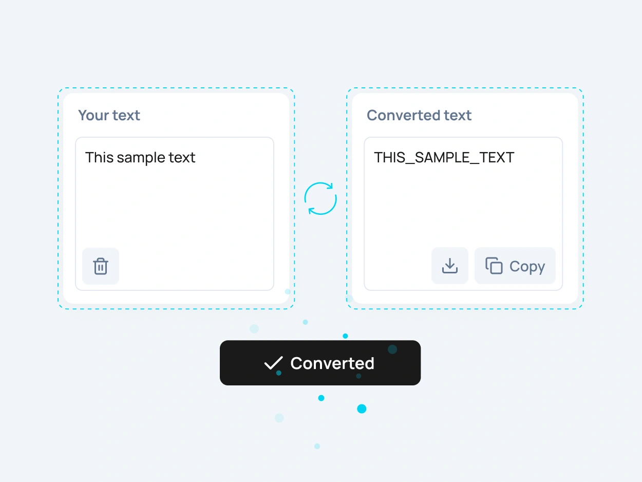 Constant case converter showing text converted to CONSTANT_CASE for environment variables
