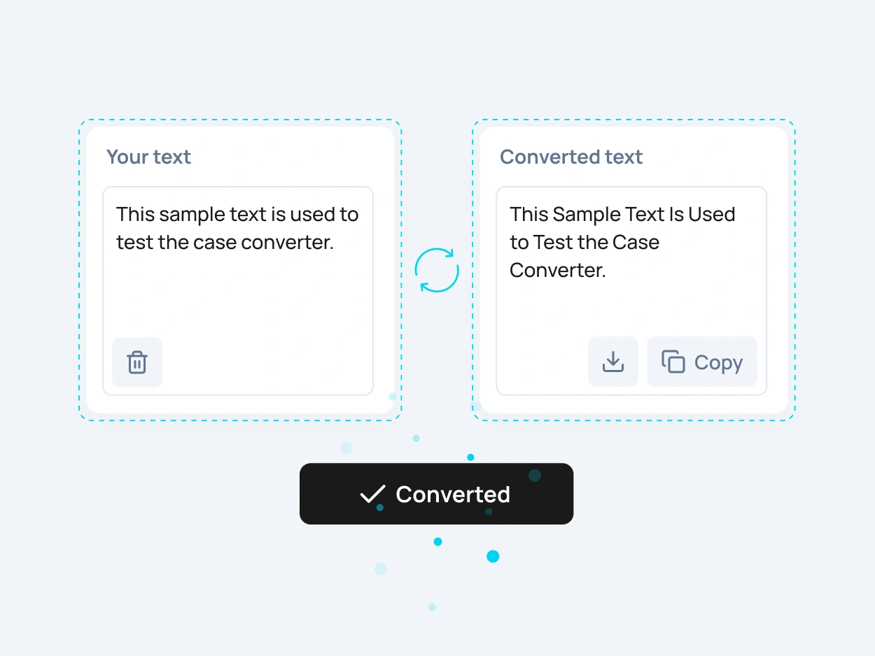 Title capitalization tool showing text converted to Title Case