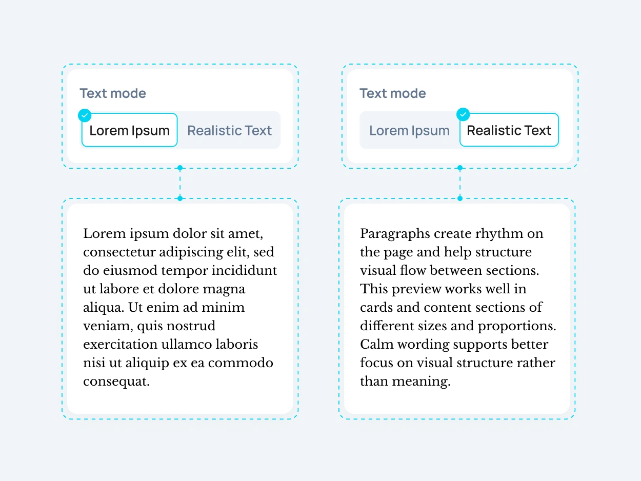 Lorem Ipsum alternative with realistic placeholder text in multiple languages